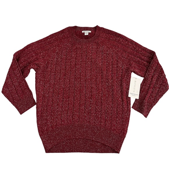 Athleta NWT Crossroads Crew Sweater Red Women's Size Small Petite - Picture 2 of 6
